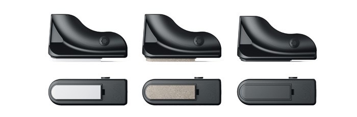 Three variants of floor glides and protective end caps