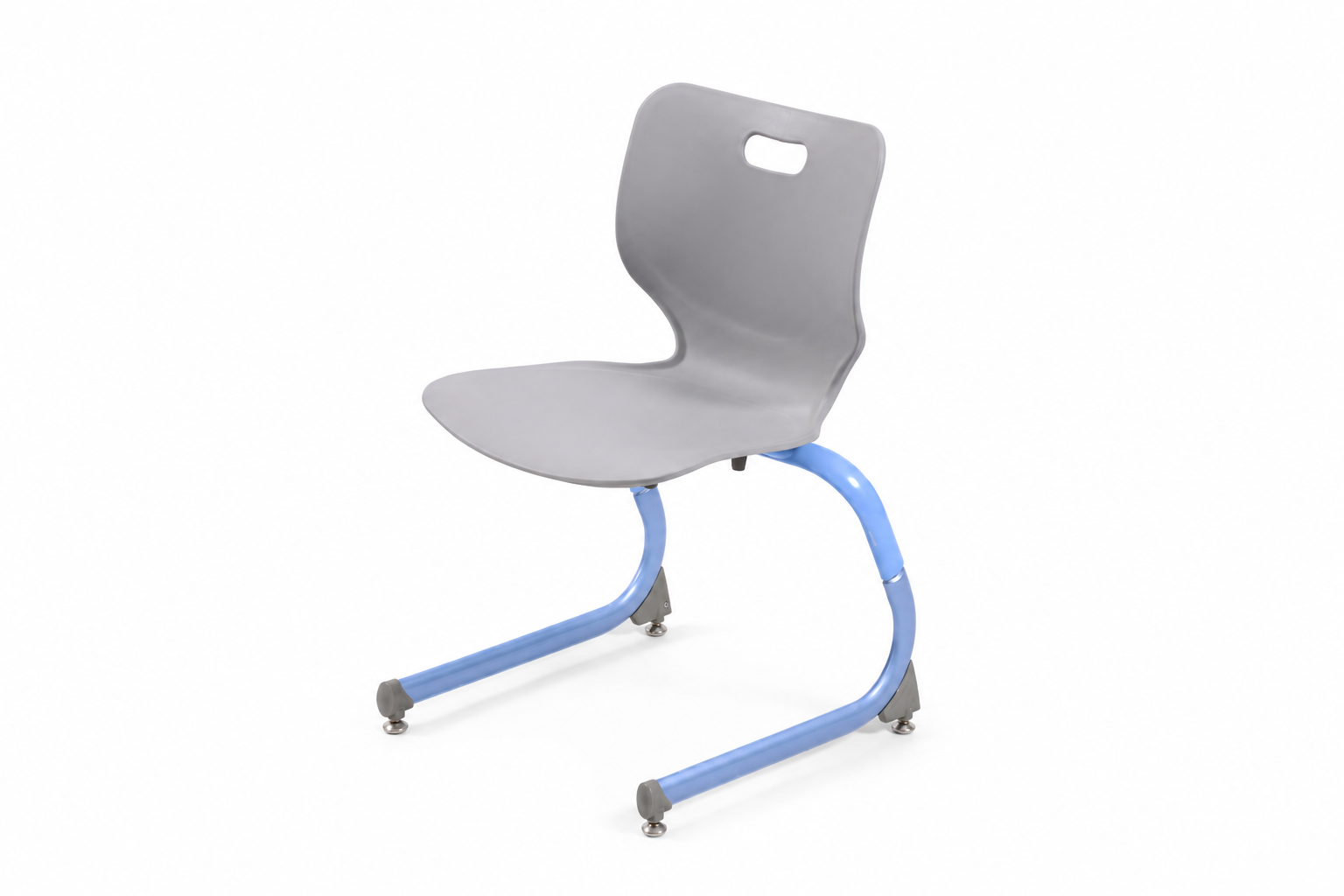 HZ-CA-920 — grey PP cantilever chair with handle-cutout back