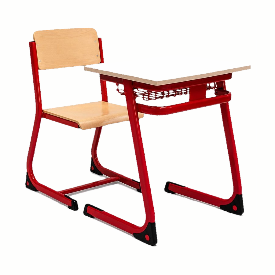 HZ-CD-101 — set view: desk with matching wood-shell chair