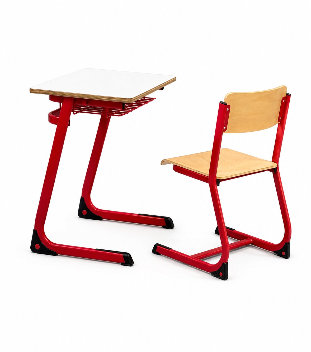 HZ-CD-101 — 3/4 front view: desk + chair ensemble