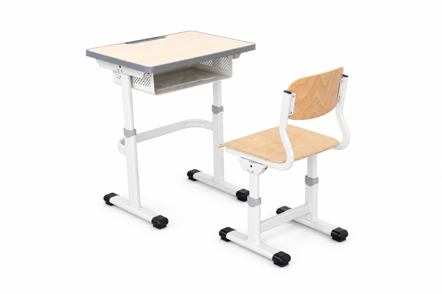 HZ-CE-940 — desk and chair set, alternate three-quarter view showing the vented basket