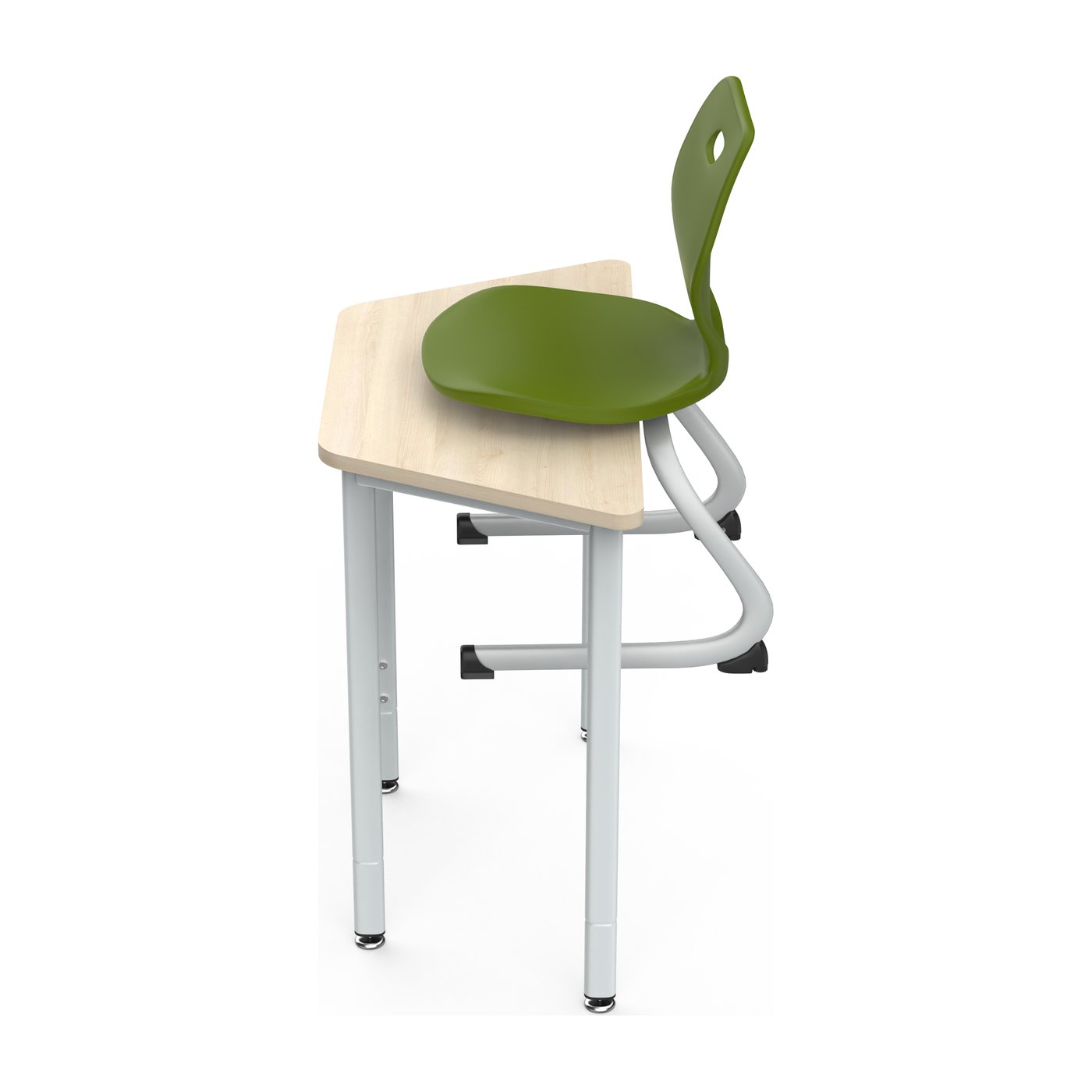 HZ-CF-910 — desk and chair set, raised view showing the trapezoid top