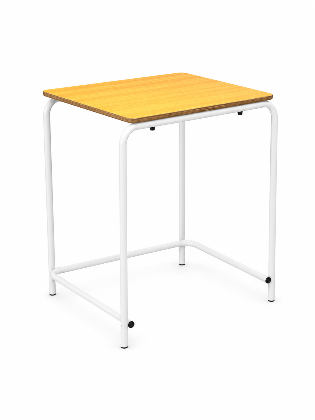 HZ-CR-925 — wood-grain plywood student desk on a white steel frame