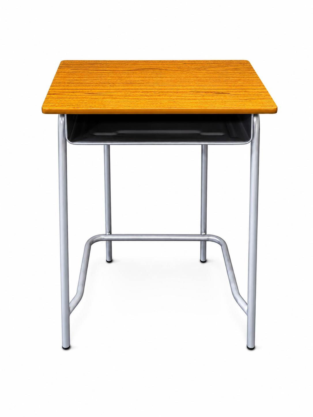 HZ-CW-915 — student desk with wood-grain top and enclosed under-desk book box